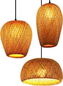  Lámpara de techo de bambú